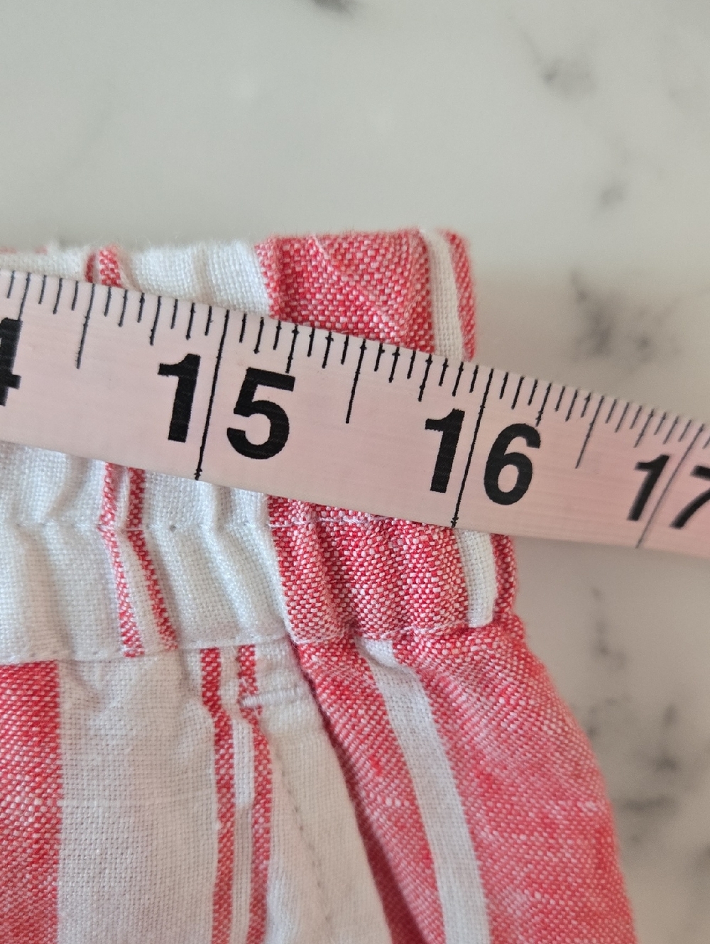 Crown & Ivy Striped Linen Cropped Pants Tassel Hem Coastal Preppy Beach Vacation - Picture 6 of 9